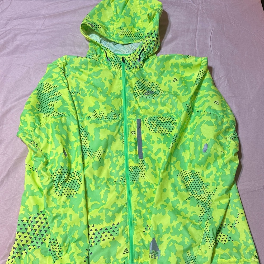 Nike Neon Green Graphic Raincoat